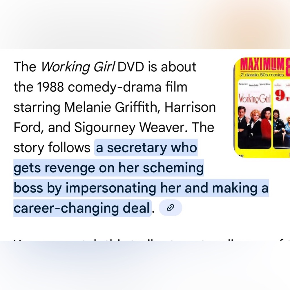 Working Girl DVD - Picture 5 of 5